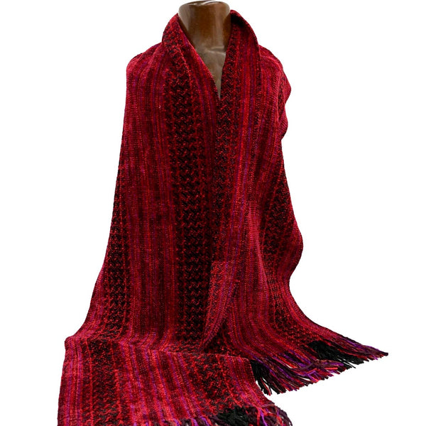 Warm, luxurious chenille scarf, Black Cherry