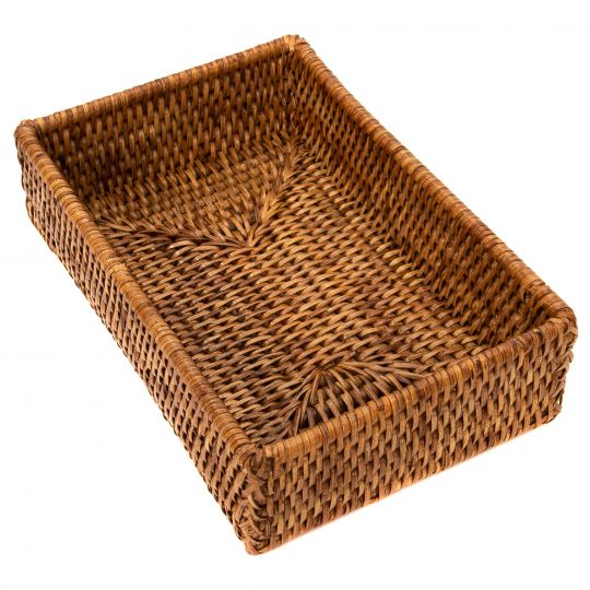 Woven rattan guest towel holder