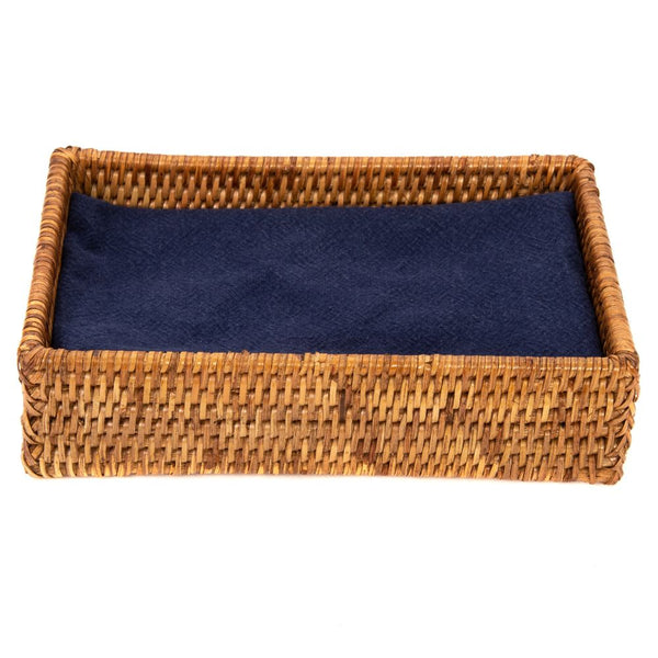 Woven rattan guest towel holder