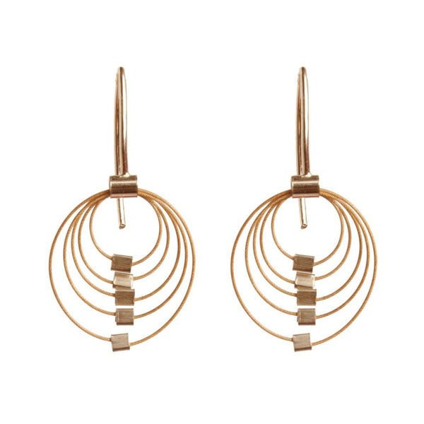 Mini graduated circle hook earrings by Meghan Patrice Riley