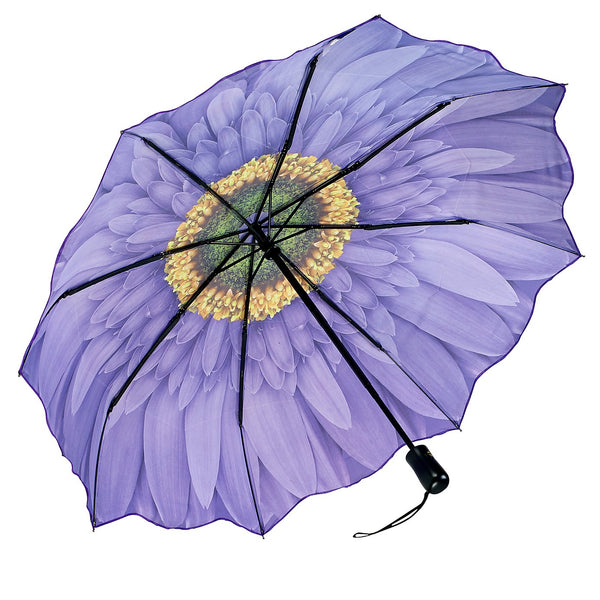 Umbrella, purple daisy design, automatic wind-resistant